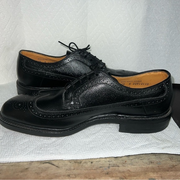 New Iron Age By Bostonian 8.5 D/B Black Wingtip Dress Safety Shoes - Picture 7 of 13